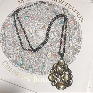 Lia Sophia Long Pendant Necklace w/ Large Stones